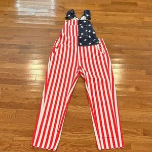 Patriotic Striped Overalls